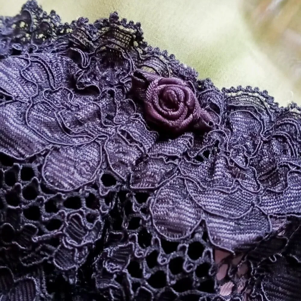 ❤️💋❤️Vintage Victoria's Secret Second Skin Black Lace Bikini Panty Sz M❤️💋❤️ - Picture 2 of 13